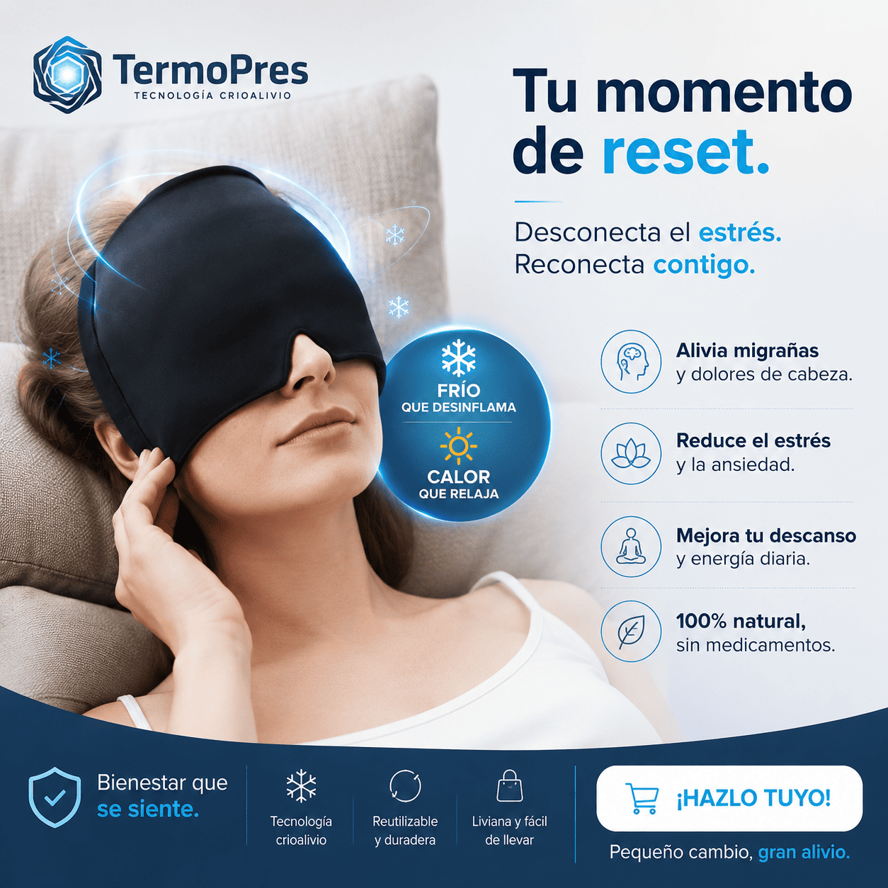 Termopres®️: Tu escudo térmico contra la migraña y el estrés diario.