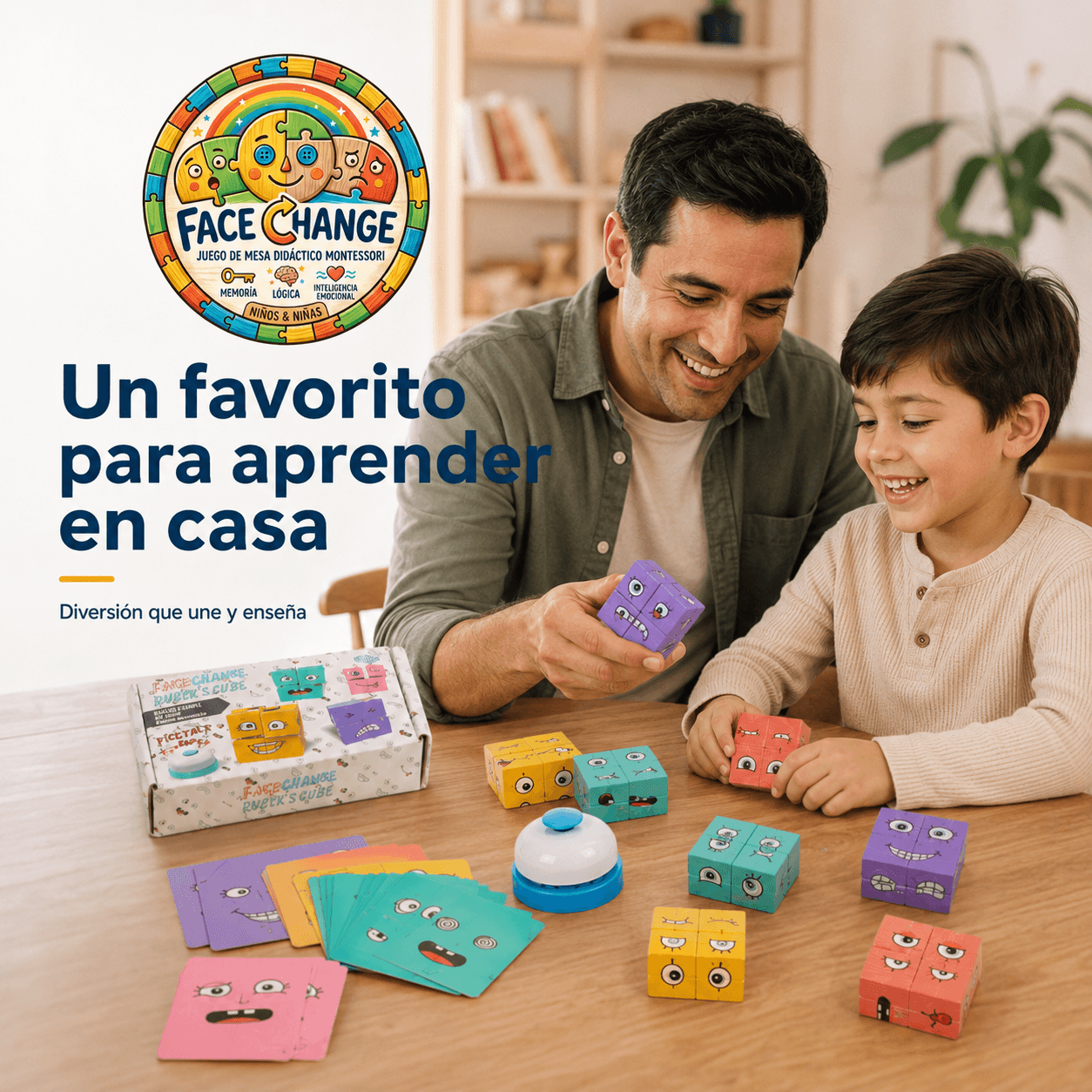 FACE CHANGE®: El juego de mesa Montessori que estimula la mente y creatividad de tus hijos al instante.