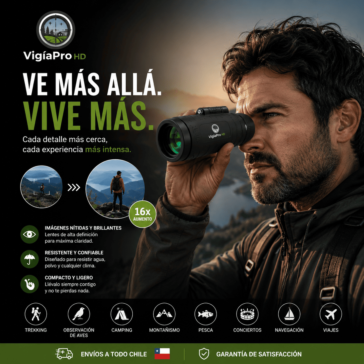 VigiaPro HD®️: El compañero de aventuras resistente y compacto que necesitas.