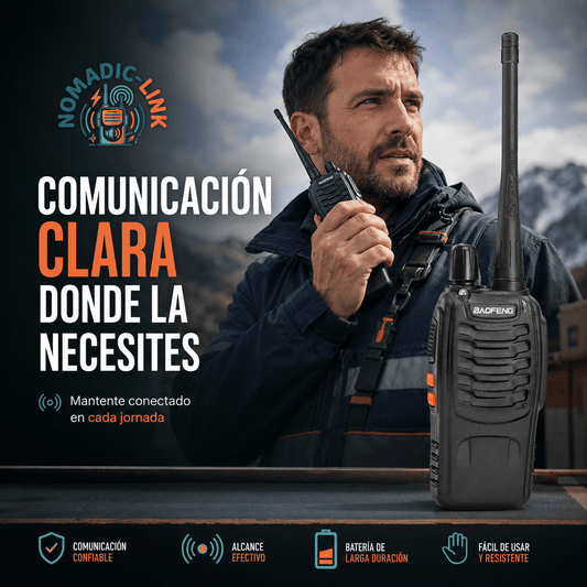 NOMADIC-LINK®: El radio transmisor portátil que te mantiene comunicado en cualquier lugar al instante.