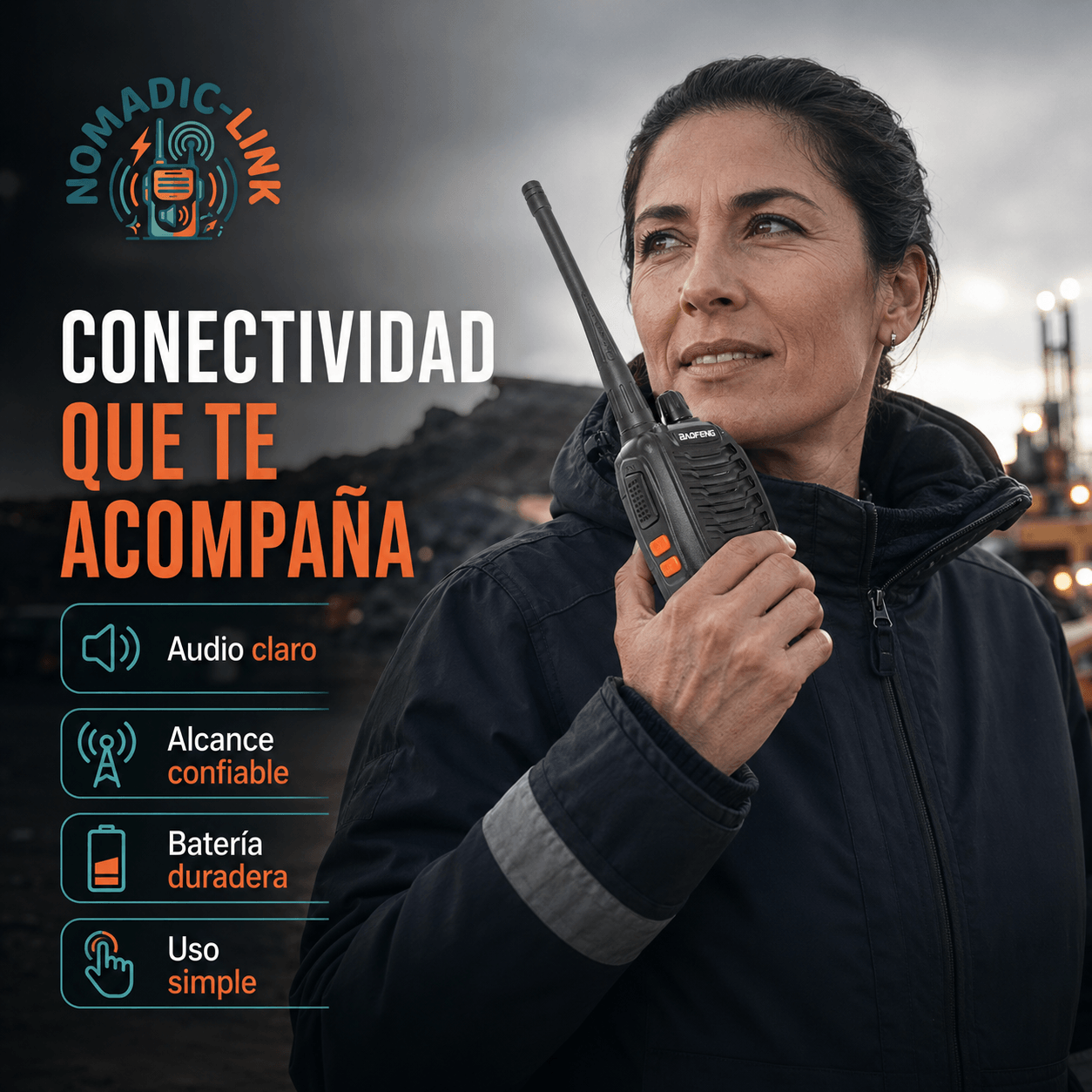 NOMADIC-LINK®: El radio transmisor portátil que te mantiene comunicado en cualquier lugar al instante.