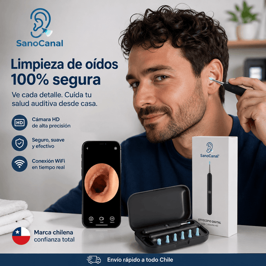 SanoCanal®: El otoscopio digital con cámara HD para una limpieza de oídos 100% segura.