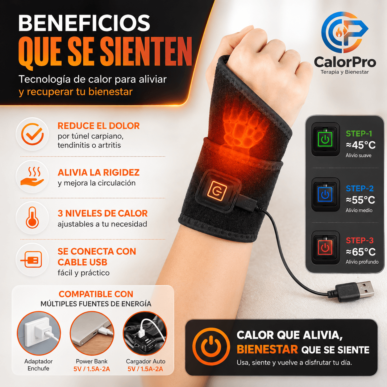 CALORPRO®️: El soporte térmico y ergonómico que tus muñecas necesitan día a día.