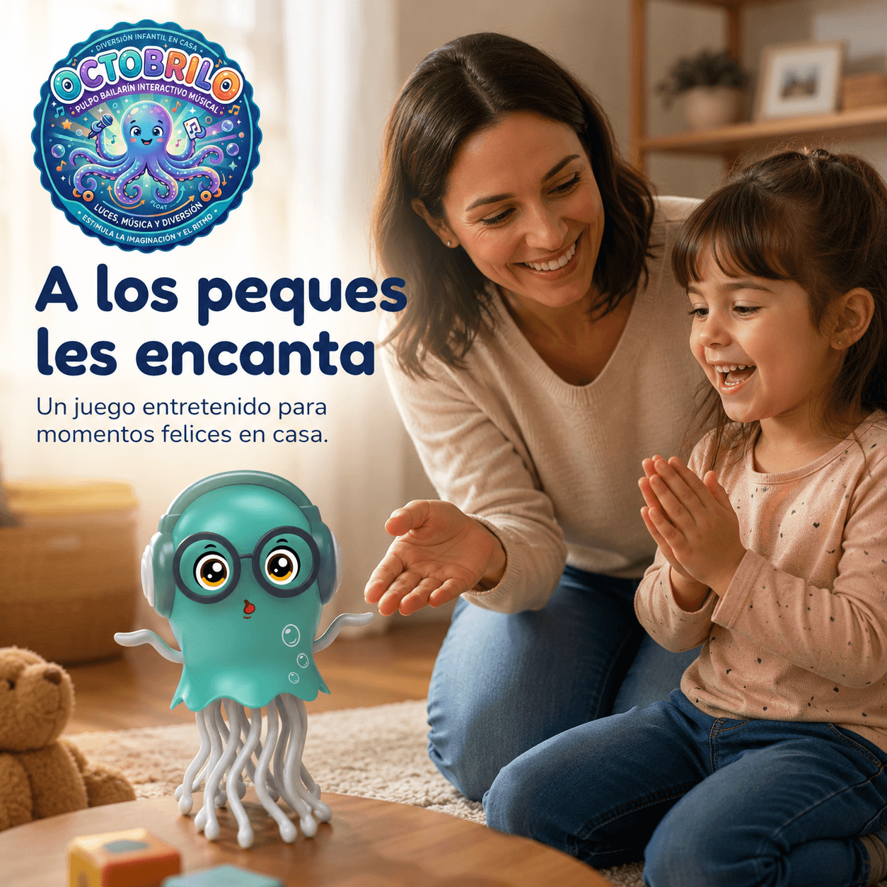 OCTOBRILO®: El pulpo bailarín interactivo que divierte a tus hijos con música y movimiento al instante.