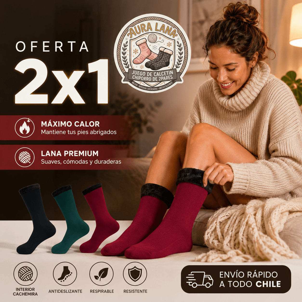 AURA LANA®: Las calcetas térmicas de polar que mantienen tus pies abrigados y cómodos en los días más fríos.