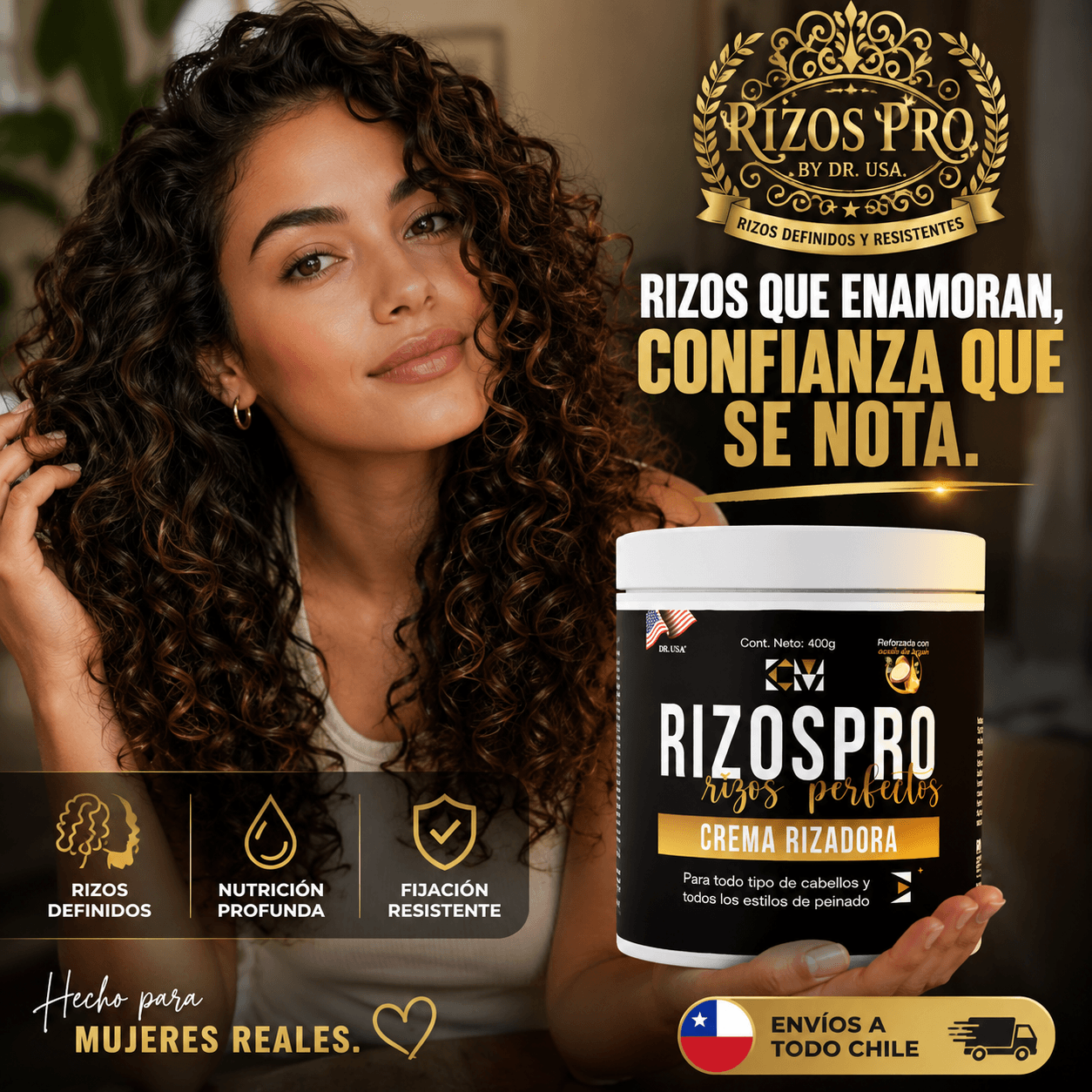 RIZOSPRO®: La crema de peinado ligera diseñada para definir, hidratar y dar elasticidad a tus rizos.