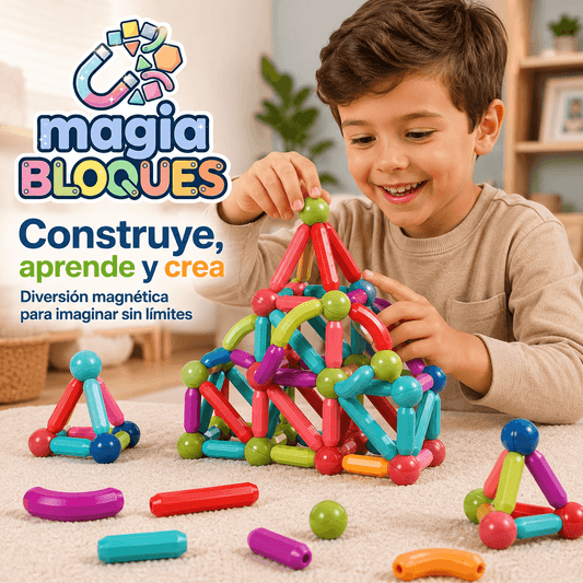 MAGIA BLOQUES®: El kit de bloques magnéticos que despierta la coordinación de tus hijos al instante.