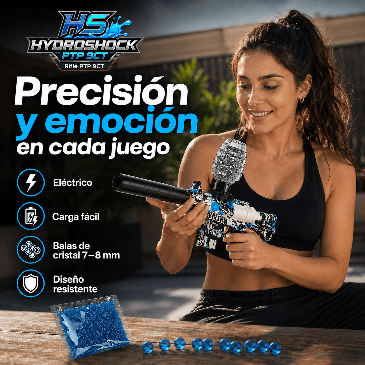 HIDROSHOCK®: El rifle de hidrogel en ráfaga que transforma tus tardes de juego al instante.