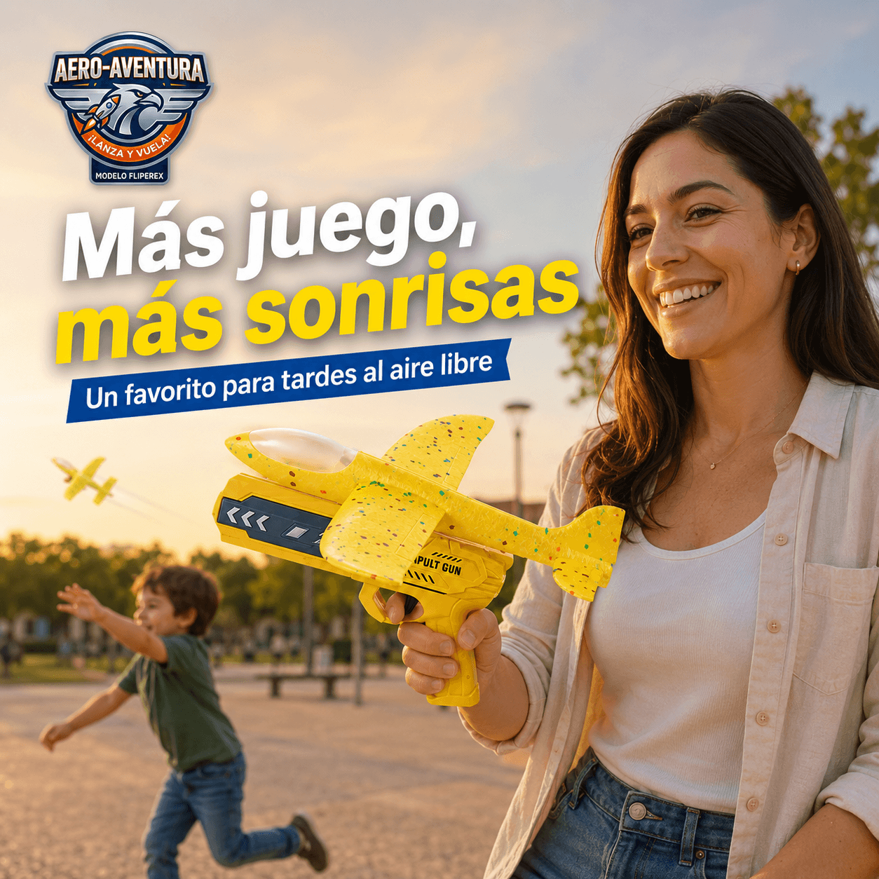 AERO-AVENTURA®: El avión planeador de plumavit con lanzador que hace volar la diversión de tus hijos al instante.