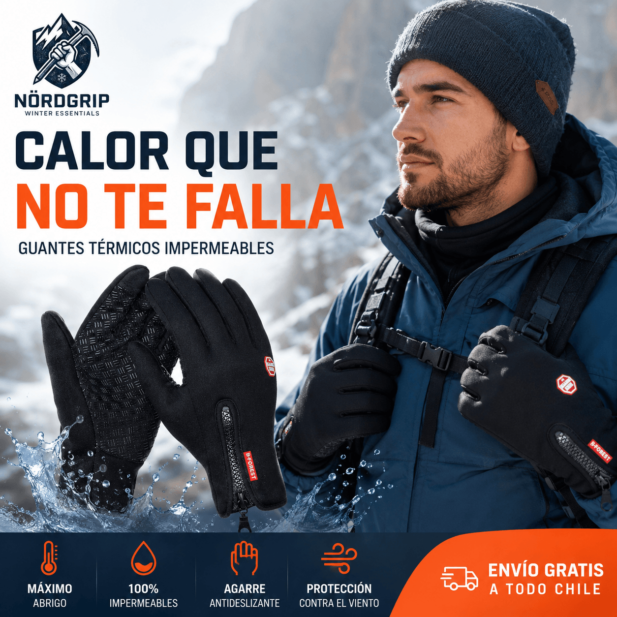 NORDGRIP®: Los guantes de invierno impermeables y táctiles que protegen tus manos del frío extremo.
