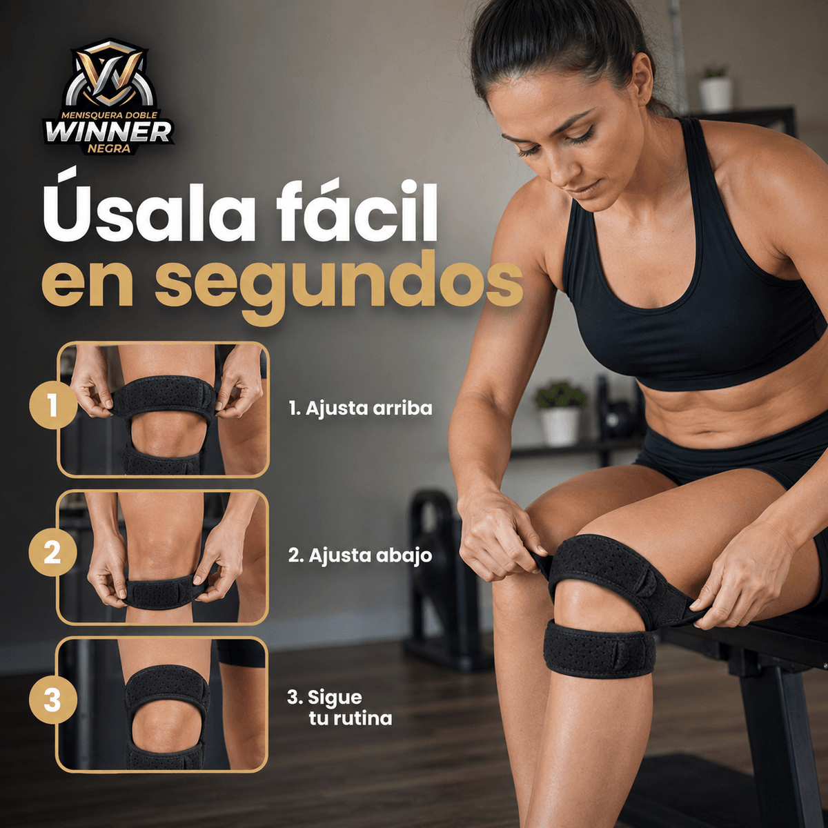WINNER®: La menisquera doble que protege tu rodilla y elimina molestias al instante.