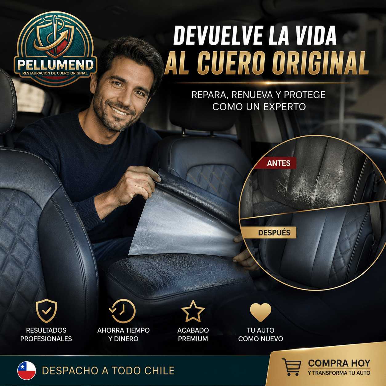 PELLUMEND®: El rollo de cuero autoadhesivo que renueva tus sillones y tapizados en cuestión de minutos.