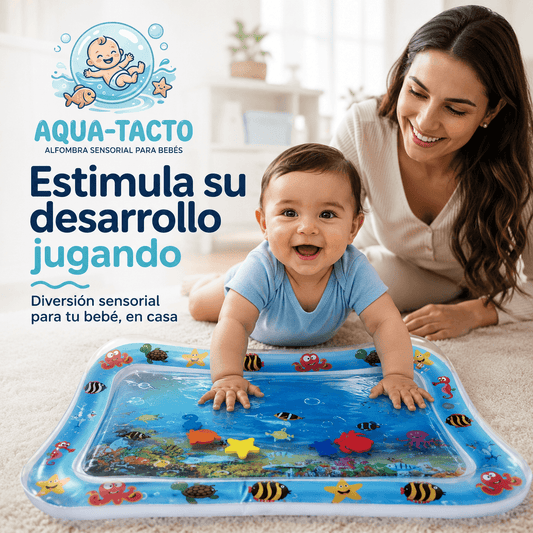 AQUA-TACTO®: La alfombra sensorial de agua que estimula el desarrollo y la curiosidad de tu bebé al instante.
