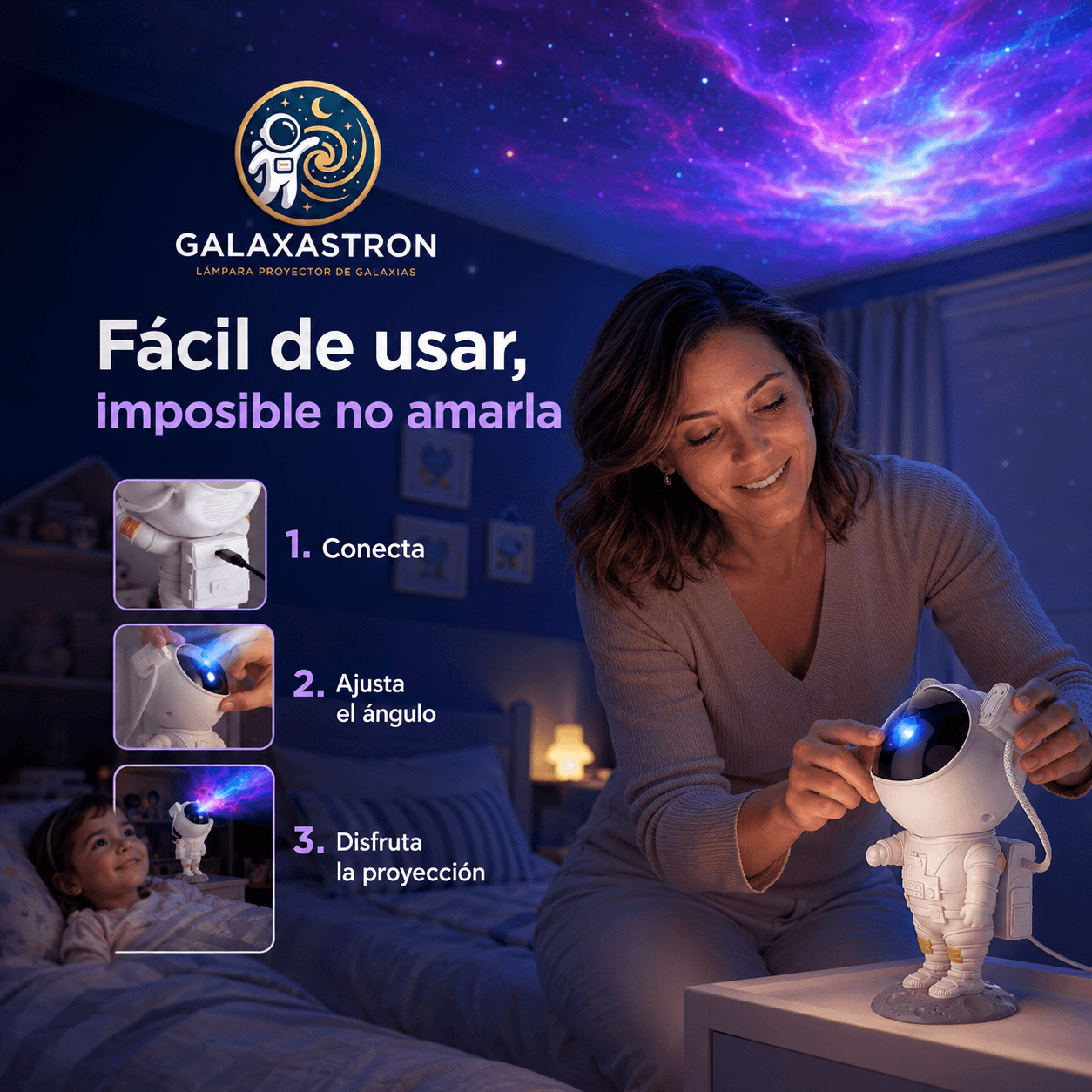 GALAXASTRON®: La lámpara astronauta proyector que transforma tu habitación en un universo de luz al instante.