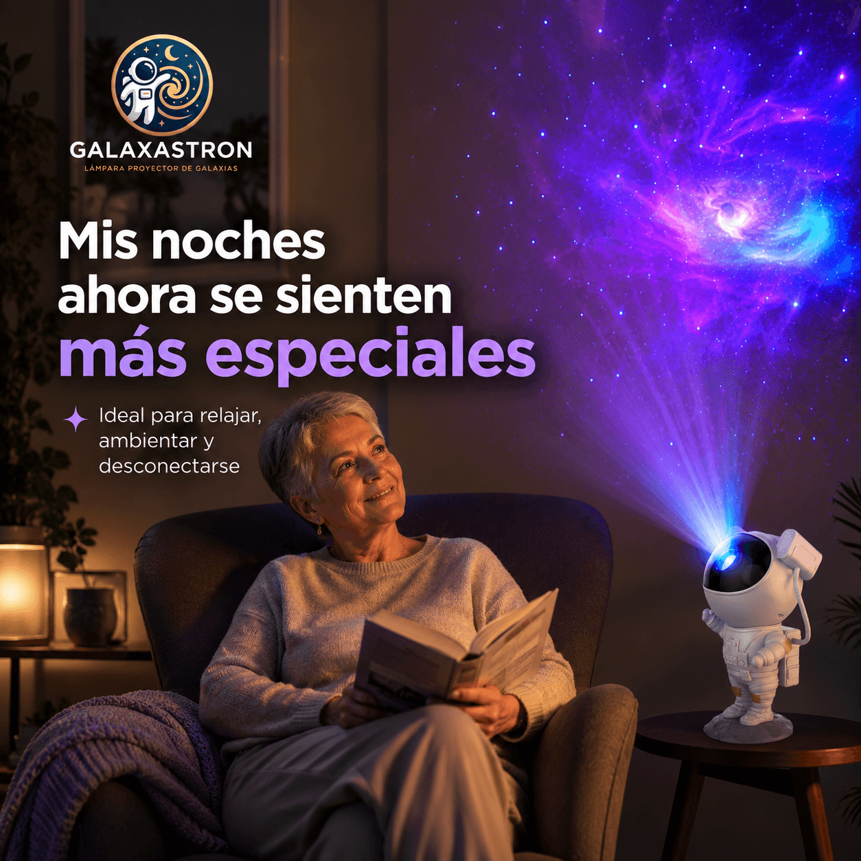 GALAXASTRON®: La lámpara astronauta proyector que transforma tu habitación en un universo de luz al instante.
