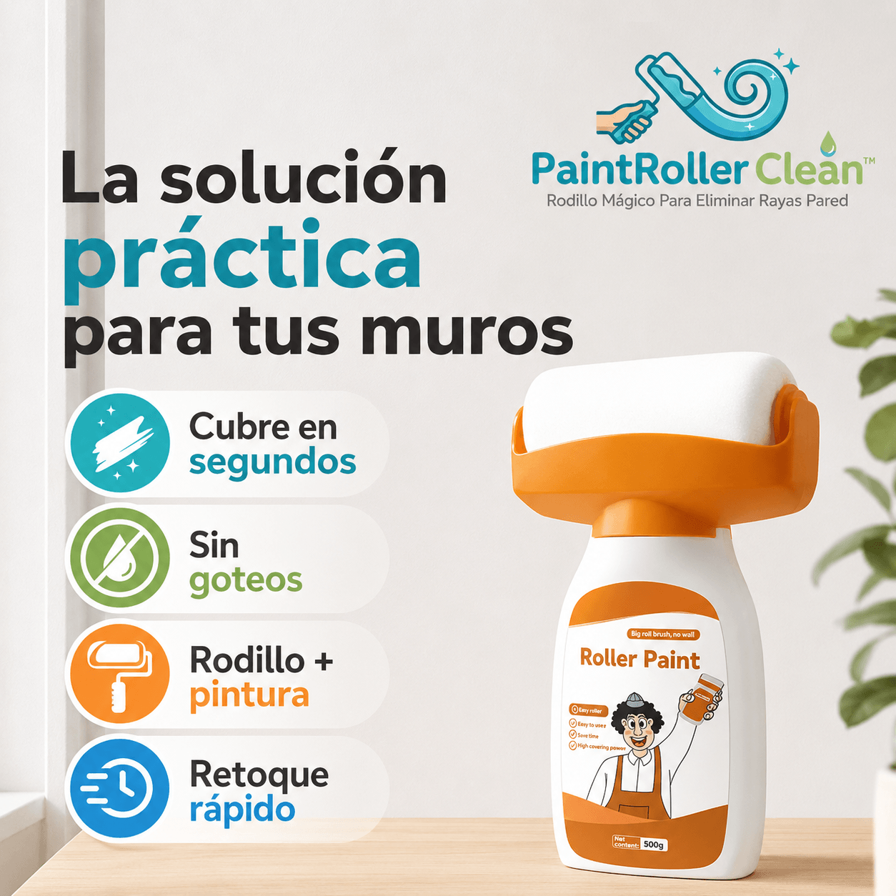 PAINTROLLER CLEAN™: El rodillo mágico que borra rayones y manchas de tu pared al instante.