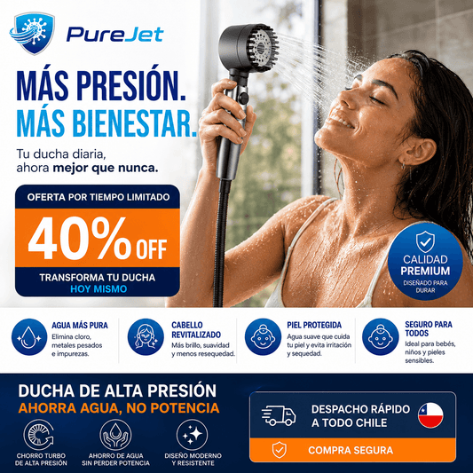 PureJet®: El cabezal de alta presión que transforma tu ducha y optimiza el consumo de agua.