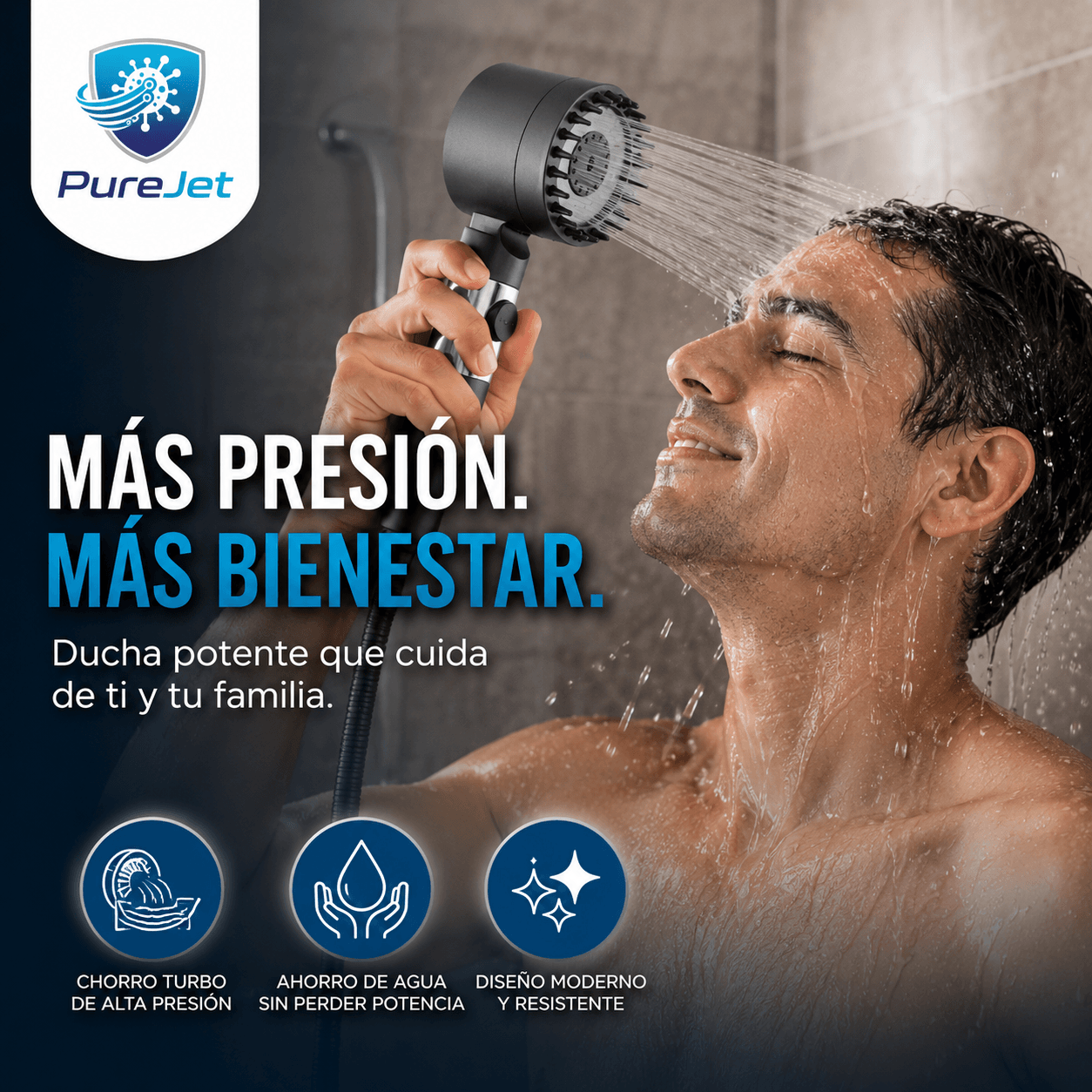 PureJet®: El cabezal de alta presión que transforma tu ducha y optimiza el consumo de agua.