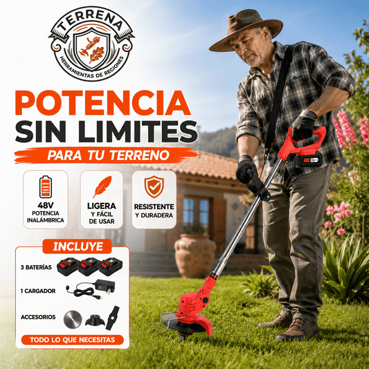 TERRENA®: La cortadora de césped inalámbrica de 8500 RPM con 3 baterías incluidas.