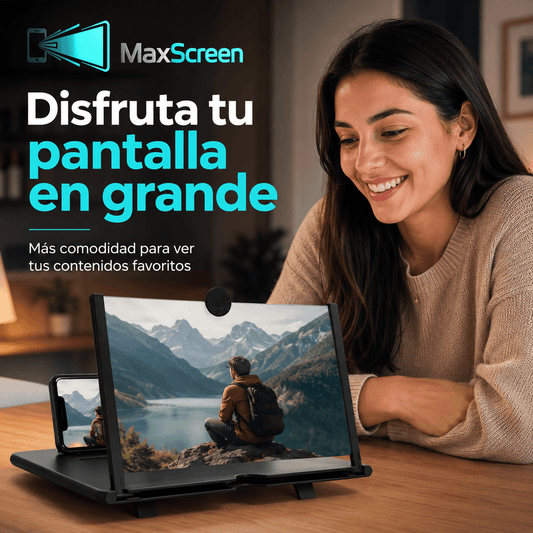 MAXSCREEN®: El amplificador de pantalla 3D que transforma tu celular en un cine portátil al instante.