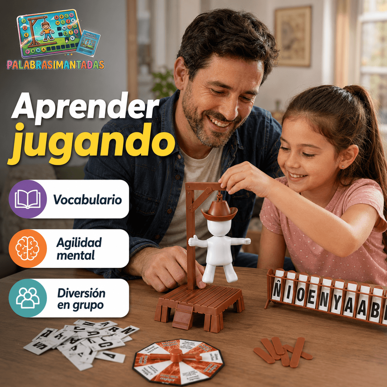 PALABRAS IMANTADAS®: El juego de mesa del ahorcado magnético que estimula la mente de tu familia al instante.