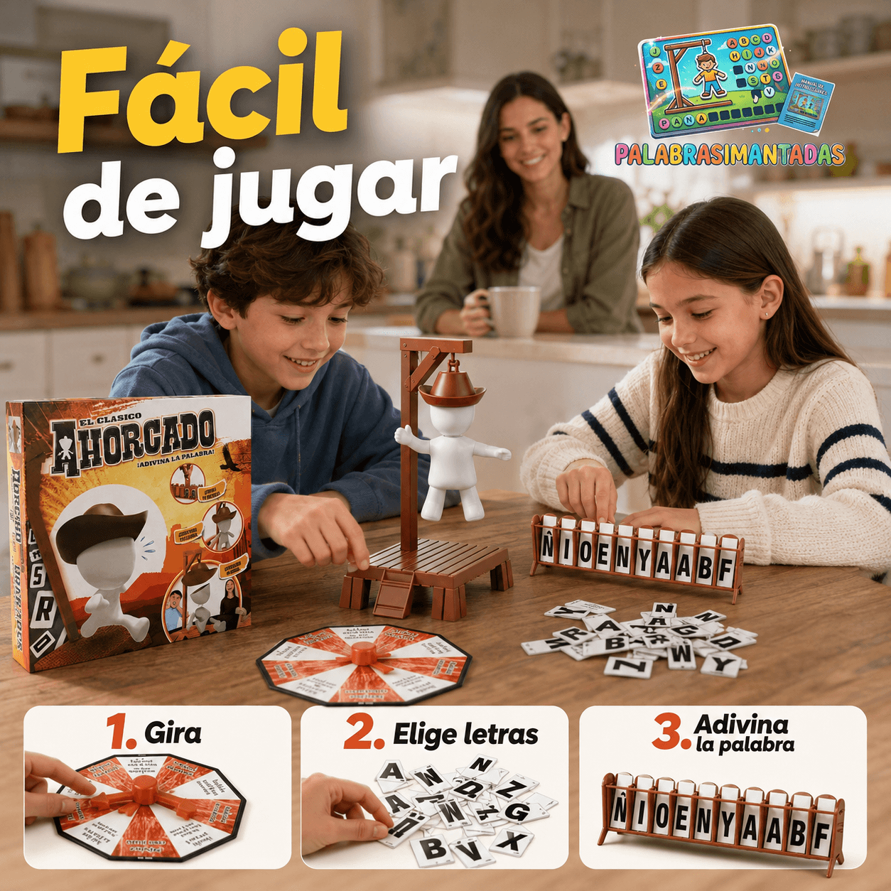 PALABRAS IMANTADAS®: El juego de mesa del ahorcado magnético que estimula la mente de tu familia al instante.