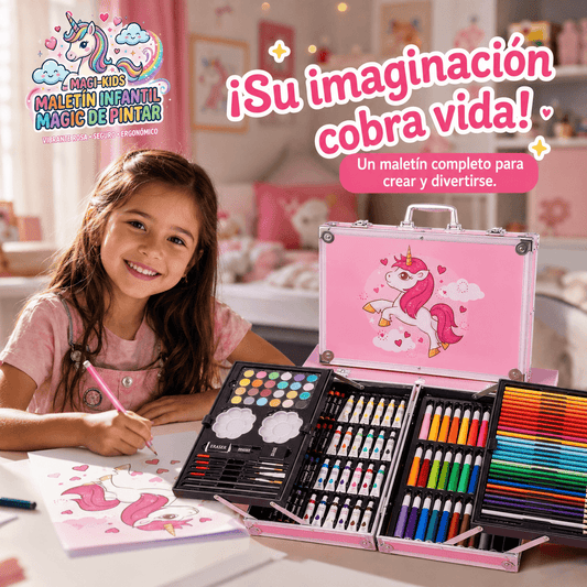 MAGI-KIDS®: El set de arte de 145 piezas en maletín metálico que desata la creatividad de tus hijos al instante.