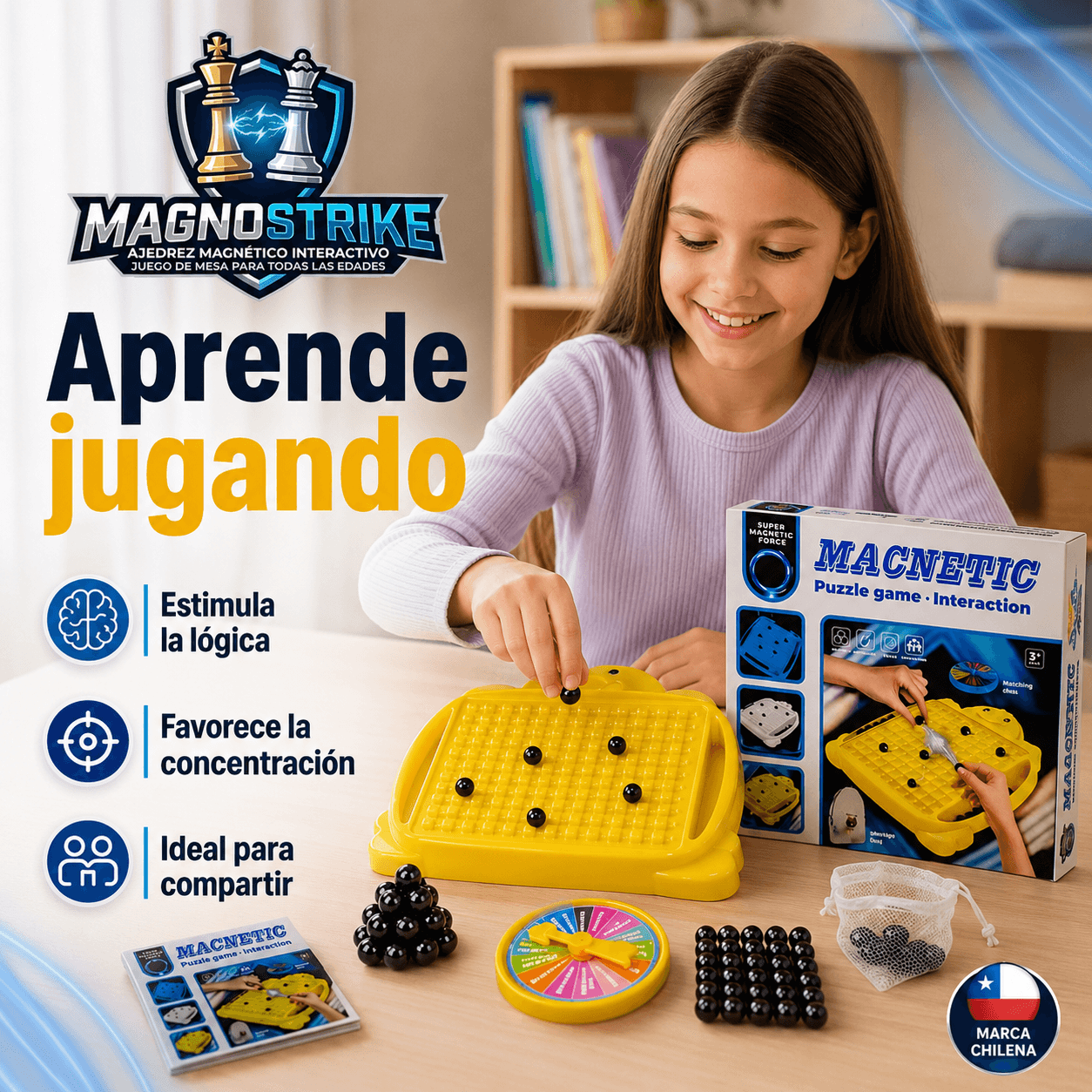MAGNOSTRIKE®: El juego de ajedrez magnético de estrategia que desafía la mente de tu familia al instante.