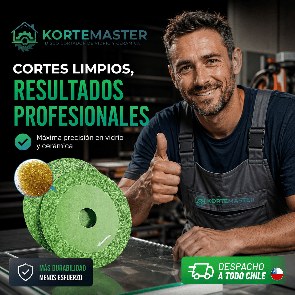 KORTEMASTER®: El disco de corte de 115mm que logra terminaciones perfectas en vidrio y cerámica.