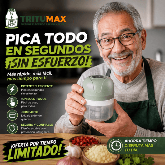 TRITUMAX®: El picador eléctrico inalámbrico de 250ml que simplifica tu cocina en segundos.