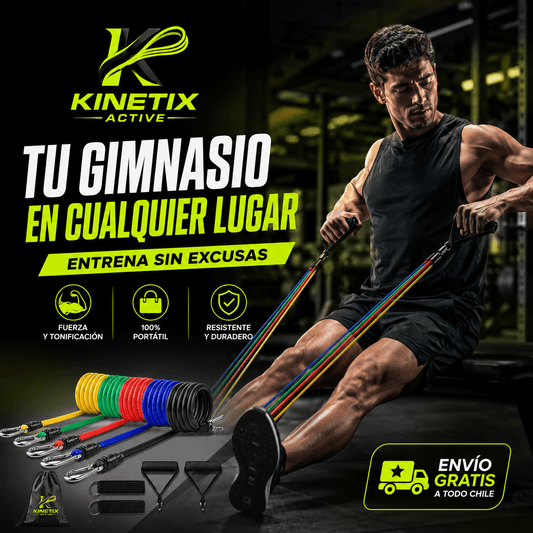 KINETIX®: El set de 5 bandas elásticas de resistencia para entrenar todo tu cuerpo en casa.