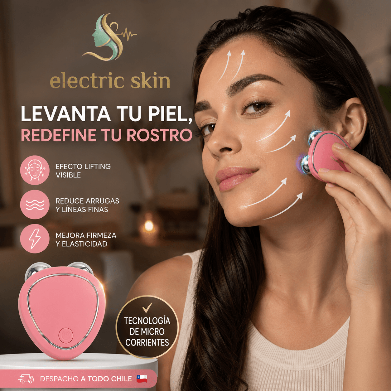 Electric Skin®: El masajeador facial de microcorriente para la firmeza y suavidad de tu rostro.