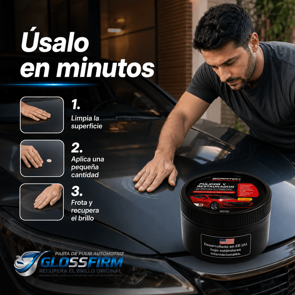 GLOSSFIRM®: La pasta de pulir automotriz sin silicona que elimina rayas y devuelve el brillo al instante.