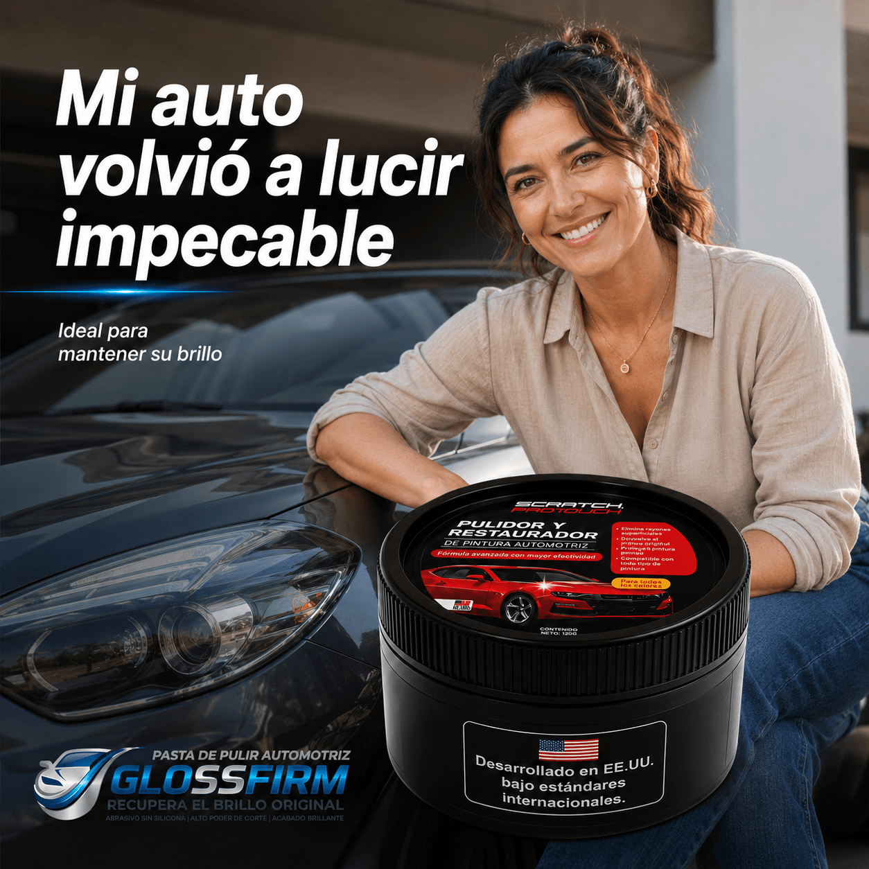 GLOSSFIRM®: La pasta de pulir automotriz sin silicona que elimina rayas y devuelve el brillo al instante.