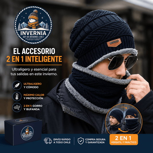 INVERNIA®: El set de gorro y bufanda térmica premium que redefine la comodidad y el estilo en invierno.