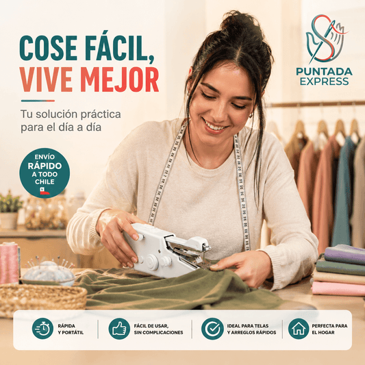 Puntada Express®: La mini máquina de coser de mano que salva tus prendas en segundos.