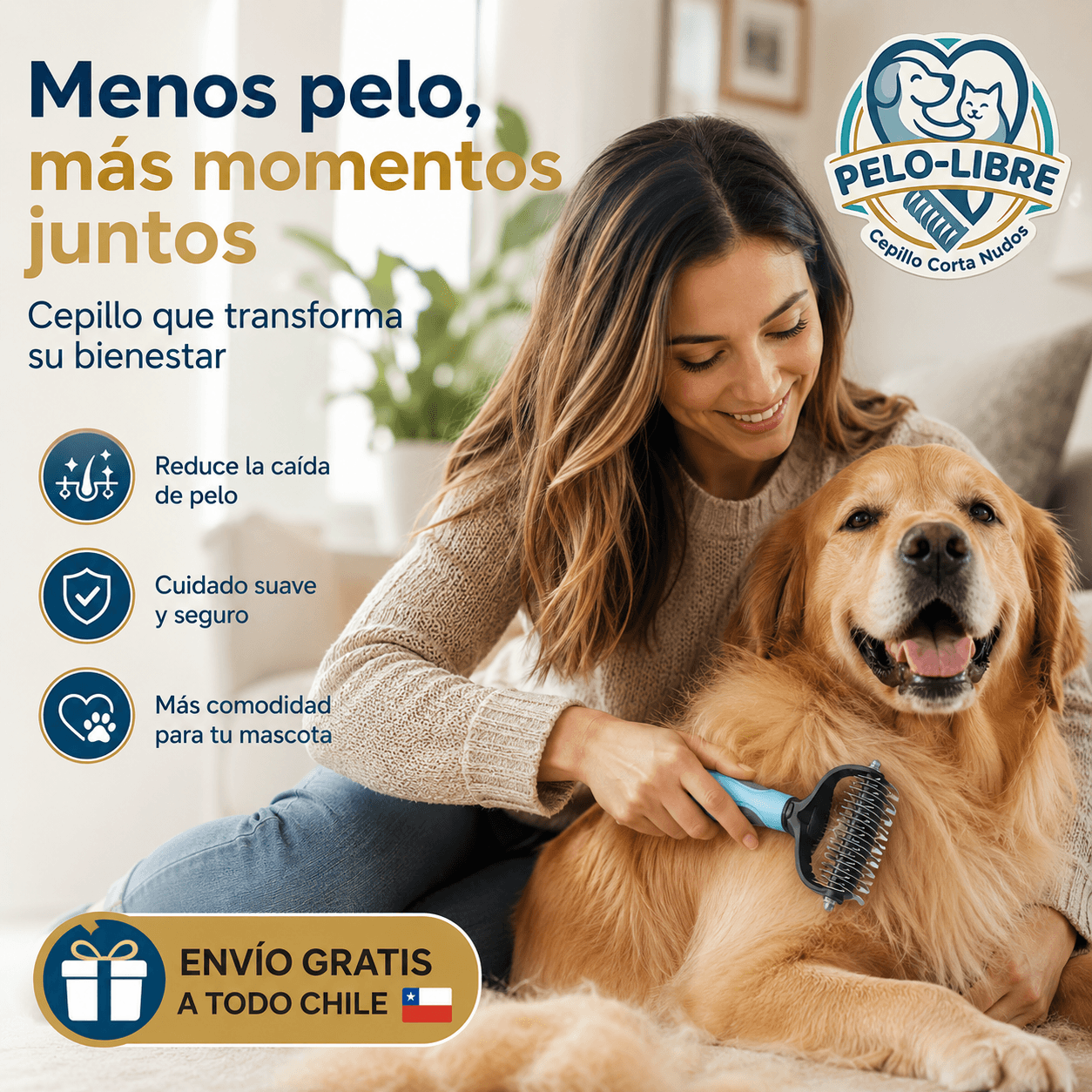Pelo-Libre®: El cepillo cortanudos que remueve enredos profundos sin tirones dolorosos.