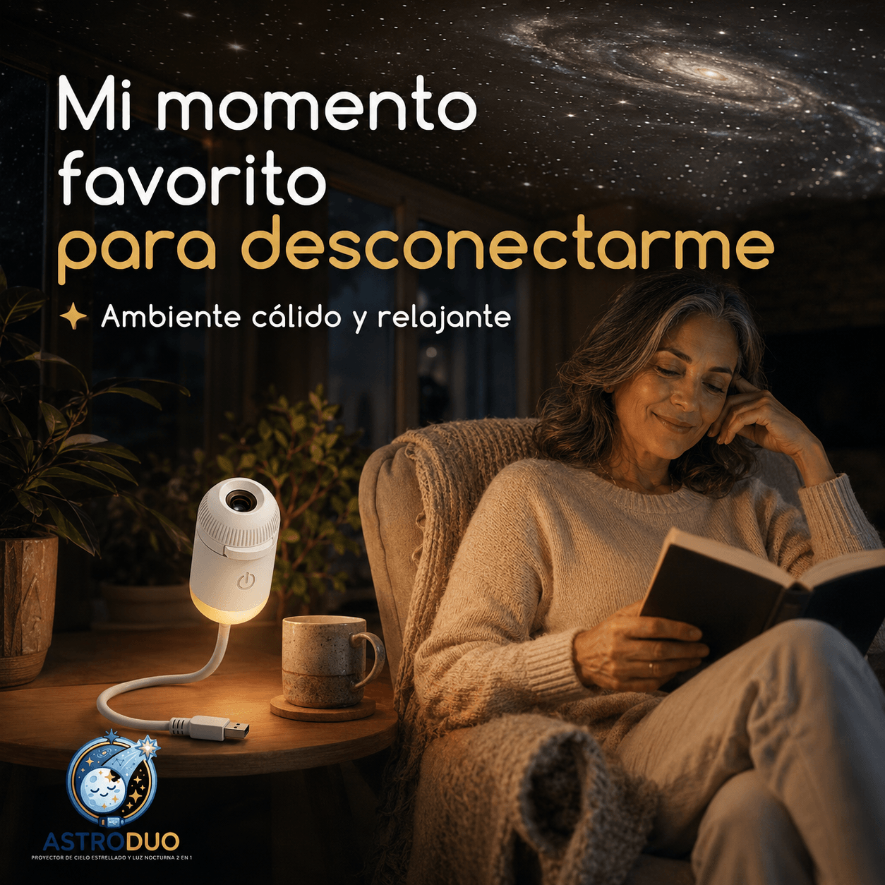 ASTRODUO®: El mini proyector de estrellas 2 en 1 por USB que transforma tu dormitorio al instante.