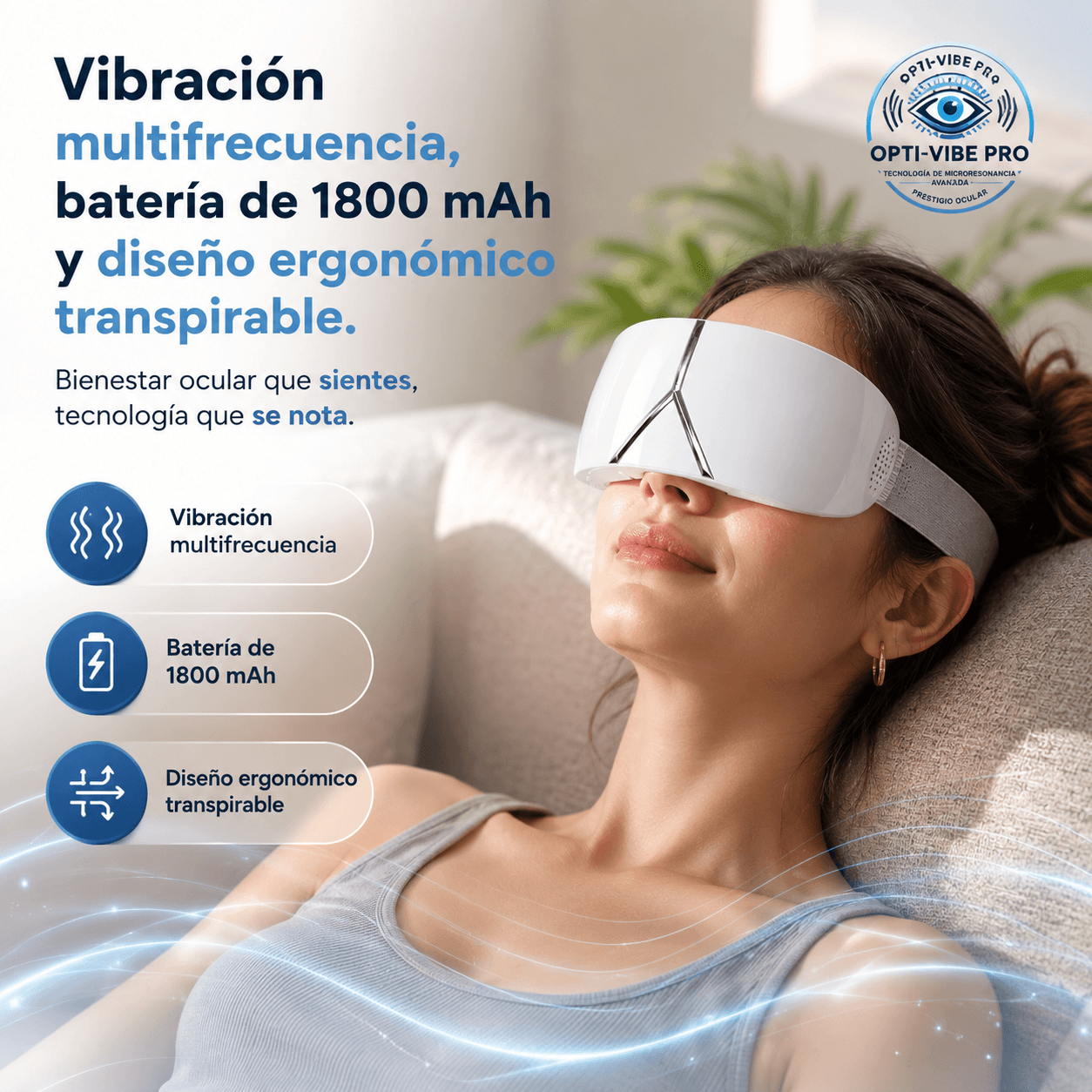 OPTI-VIBE PRO®: El masajeador ocular inteligente de 16 puntos que renueva tu mirada en minutos.