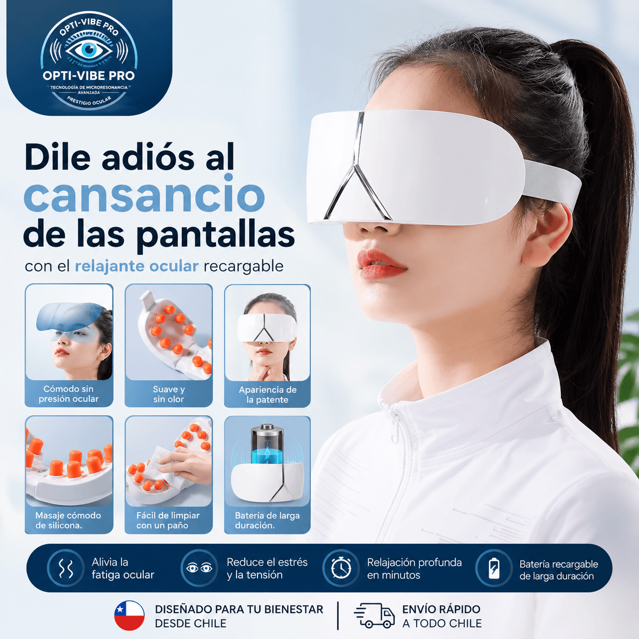 OPTI-VIBE PRO®: El masajeador ocular inteligente de 16 puntos que renueva tu mirada en minutos.