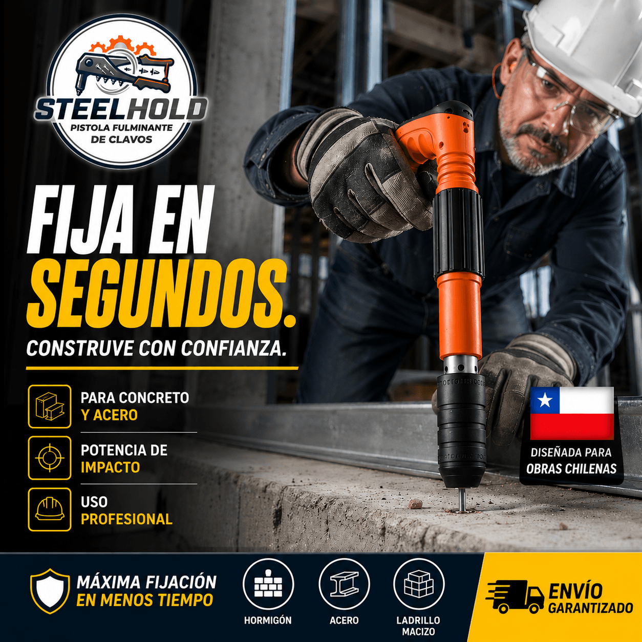 SteelHold®: La pistola remachadora de alta resistencia que asegura tus uniones en segundos.
