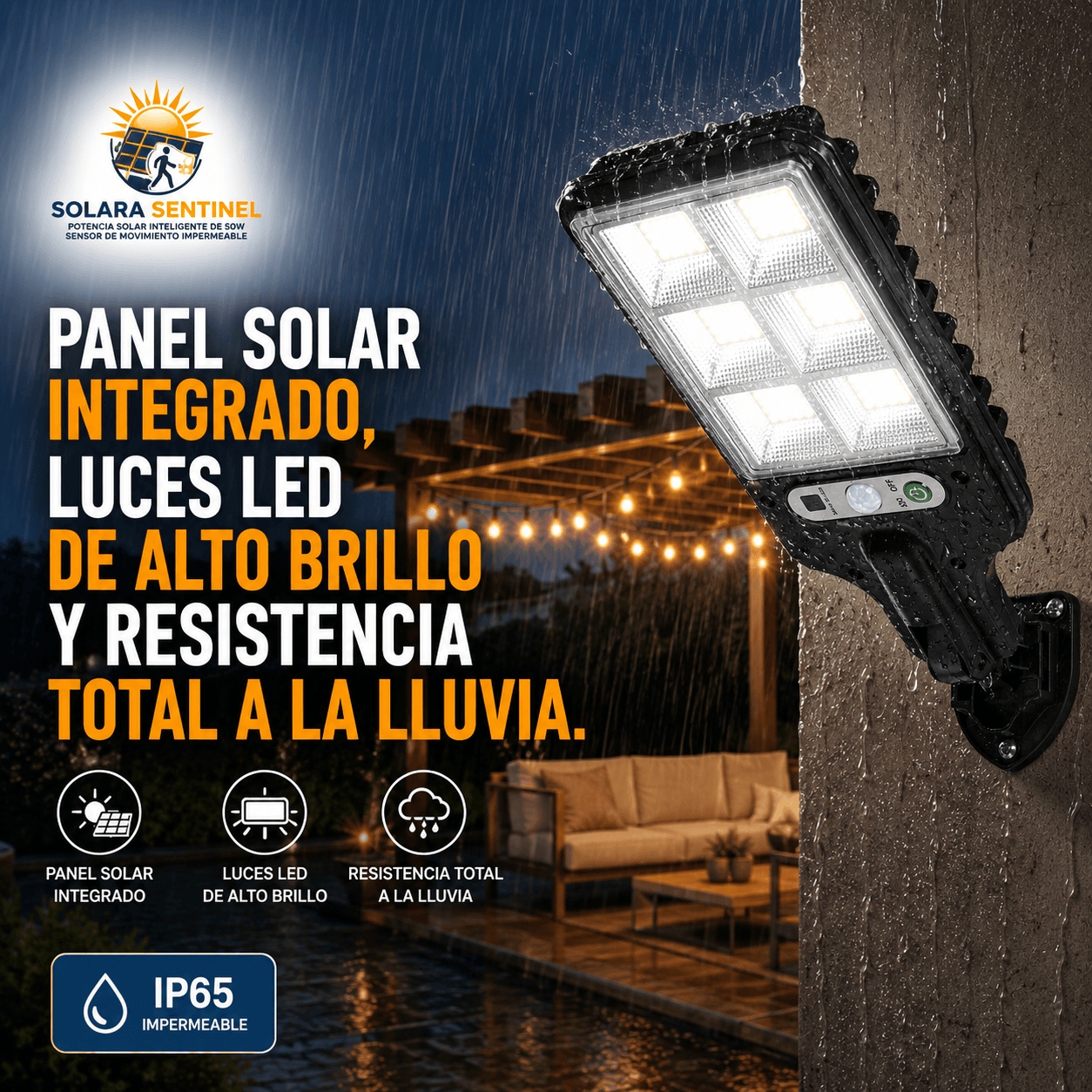 SENTINEL®: Los focos solares con sensor de movimiento que iluminan tus exteriores a costo cero.