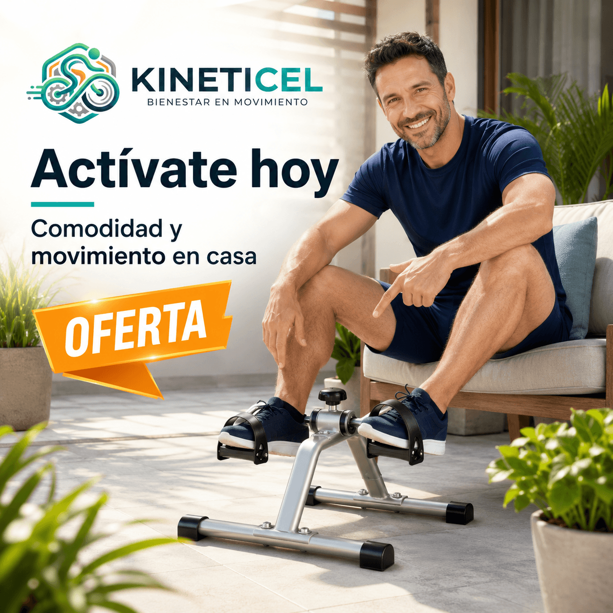 KINETICEL®: La mini pedalera portátil que activa tus piernas y brazos mientras estás sentado.