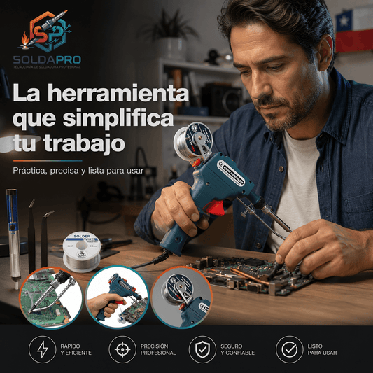 SOLDAPRO®: La pistola de soldar semiautomática que te permite trabajar con una sola mano al instante.