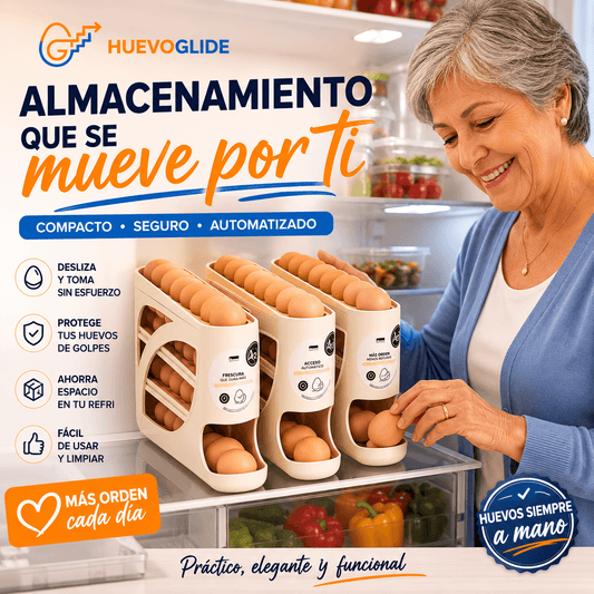 HUEVOGLIDE®: El dispensador vertical de 4 niveles que revoluciona el orden de tu refrigerador.