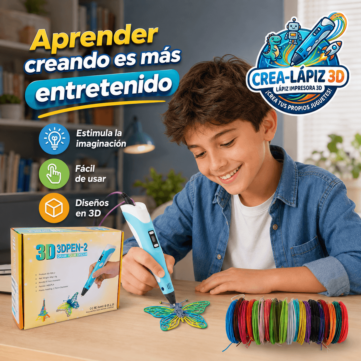 CREA-LAPIZ 3D®: El lápiz impresora 3D que transforma los dibujos de tus hijos al instante.