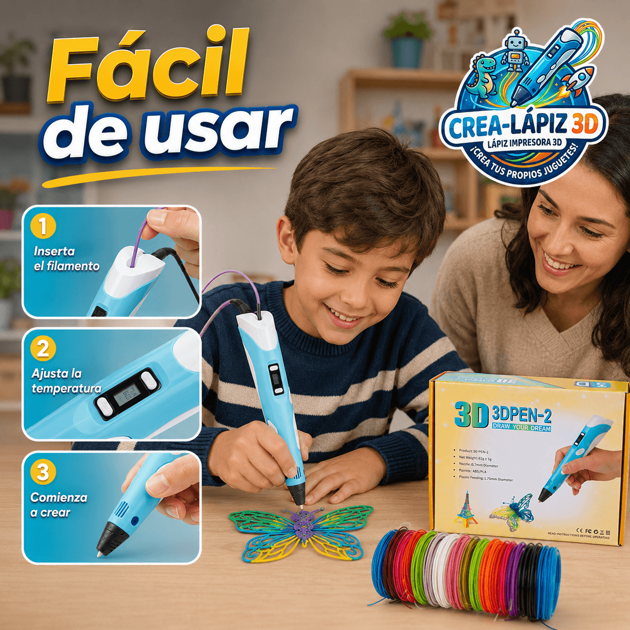 CREA-LAPIZ 3D®: El lápiz impresora 3D que transforma los dibujos de tus hijos al instante.