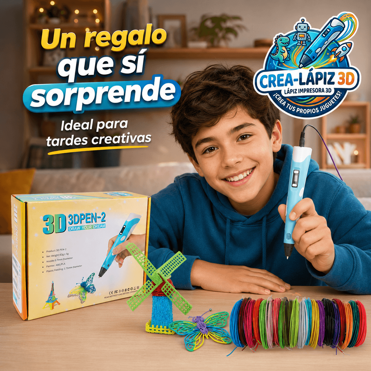 CREA-LAPIZ 3D®: El lápiz impresora 3D que transforma los dibujos de tus hijos al instante.