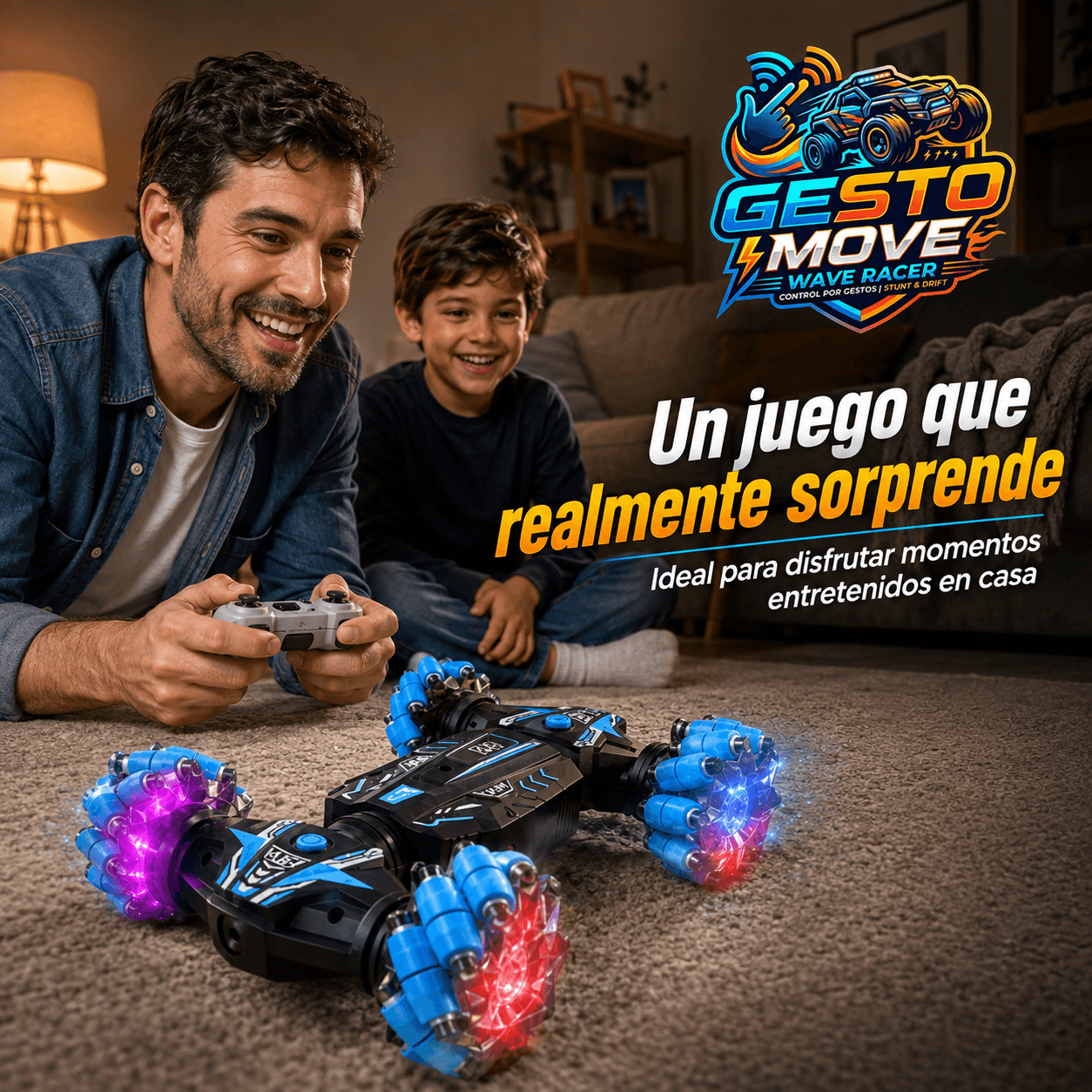 GESTO MOVE®: El auto acrobático con control por gestos que revoluciona el juego al instante.