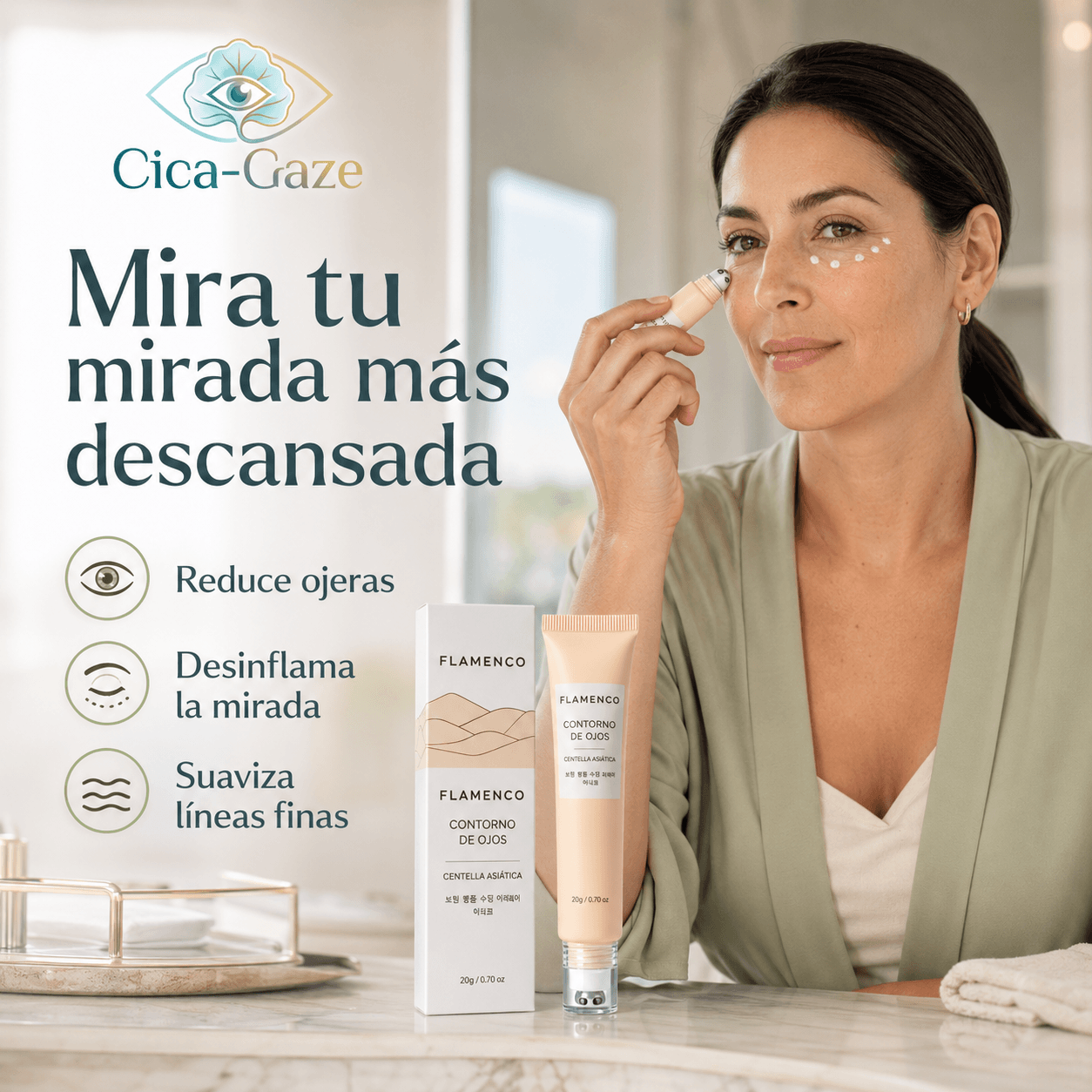 CICA-GAZE®: El hidratante de centella asiática que refresca y acondiciona tu mirada al instante.